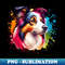 Bright Watercolor Border Collie - Premium Sublimation Digital Download