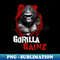 Silverback Gorilla Gainz Muscle Ape Distressed Design - Creative Sublimation PNG Download