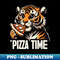 tiger cub eating slice a pizza - Unique Sublimation PNG Download