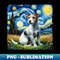 Starry Jack Russell Terrier Dog Portrait - Pet Portrait - Retro PNG Sublimation Digital Download