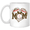 Funny Baseball Mom, Leopard Heart Mom, Ball Sport Lover Gift, Leopard Baseball White Mug.jpg