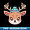 Blue Hat Deer - Decorative Sublimation PNG File