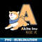 Akita Inu Letter A - Modern Sublimation PNG File