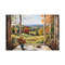 New England Autumn Window  Landscape Painting  Stretched Canvas on Frame.jpg