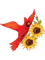 Sunflowers Cardinal Birds.png