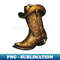 gold cowboy boot and hat - High-Resolution PNG Sublimation File