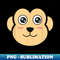 Kawaii Monkey Face Easy Halloween Costume Boys Girls - Instant PNG Sublimation Download