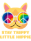 Stay Trippy Little Hippie Vintage Peace Sign Cat.png