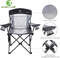 ALPHA CAMP Oversized Mesh Back Camping Folding Chair Heavy Duty Support 350 LBS Collapsible Steel Frame Quad Chair Padded Arm Chair with Cup Holder Portable for