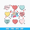 Bluey friends heart valentine svg