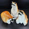 2 Vintage RACCOONS Porcelain Figurines set 3 PCS USSR 1970s.jpg