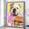 Dog Portrait Canvas - Bulldog Hamburger - Canvas Print - Dog Canvas Print - Dog Wall Art Canvas - Dog Poster Printing - Furlidays.jpg
