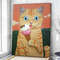 Cat Portrait Canvas - Eating Ice Cream - Cat Wall Art Canvas - Cats Canvas Print - Furlidays.jpg