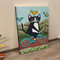 Cat Portrait Canvas - Tuxedo Cat Spring Bicycle Ride - Canvas Print - Canvas With Cats On It - Furlidays.jpg
