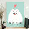 Dog Portrait Canvas - Fluffy White Pomeranian Cartoon Dog With Heart - Canvas Print - Dog Painting Posters - Dog Wall Art Canvas - Furlidays.jpg