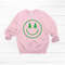 Green Smiley Face Christmas Sweatshirt, Christmas Smiley Face Crewneck, Christmas Tree Sweatshirt, Retro Holiday Crewnec.jpg