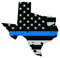 Distressed Thin Blue Line Texas State Shaped Subdued US Flag Sticker Self Adhesive Vinyl police TX - C3925.png