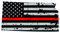 Distressed Thin Red Line Kansas State Shaped Subdued US Flag Sticker Self Adhesive Vinyl fire KS - C3819.png