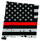 Distressed Thin Red Line New Mexico State Shaped Subdued US Flag Sticker Self Adhesive Vinyl fire NM - C3879.png