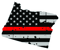 Distressed Thin Red Line Oregon State Shaped Subdued US Flag Sticker Self Adhesive Vinyl fire OR - C3903.png