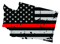 Distressed Thin Red Line Washington State Shaped Subdued US Flag Sticker Self Adhesive Vinyl fire WA - C3943.png