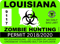 Louisiana Zombie Hunting Permit Sticker Self Adhesive Vinyl outbreak response team - C009.png