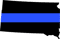 South Dakota State Shaped The Thin Blue Line Sticker Self Adhesive Vinyl police support SD V2 - C3484.png