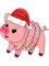 Pig Lover Christmas Lights Pig Wearing Xmas Hat Pig Lover Farmer.png