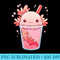 Axolotl Bubble Tea Boba Milk Tea Kawaii Anime Lover - Shirt Vector Art - Trendsetting And Modern Collections