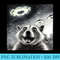 Funny Raccoon UFO Alien Selfie Photo Of Raccoon With UFO - Sublimation designs PNG - Create with Confidence