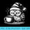 Cute Owl With Coffee Graphic Art Design - PNG Download Gallery - Limited Edition And Exclusive Designs