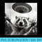 Funny Raccoon UFO Alien Selfie Photo Of Raccoon With UFO - Free PNG Download - Boost Your Success with this Inspirational PNG Download