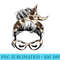 s Mom Life Messy Bun Hair Bandana Cow Hide Print - PNG Vector Download - Unleash Your Creativity