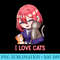 I Love Cats Cute Anime And Cat Lover - Transparent PNG File Download - High Resolution And Print-Ready Designs