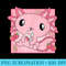Pink Axolotl Strawberry Milk Shake Kawaii Japanese Anime - Shirt Design PNG - Eco Friendly And Sustainable Digital Products