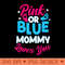 Pink Or Blue Mommy Loves You Gender Reveal Baby Shower - Mug Sublimation PNG - Enhance Your Apparel