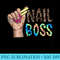 Nail Boss Nail Hustler Nail Tech Manicurist Nail Polish Art - Trendy PNG Designs - Stunning Sublimation Graphics