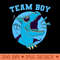 Team Gender Reveal Team Blue Dinosaur Baby Shower Party Premium - PNG download - Perfect for Personalization