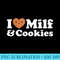 I Heart Milf Cookies Funny Milk Love Hot Sweet Moms Joke - PNG Download Icon - Quick And Seamless Download Process