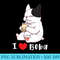 French Bulldog I Love Boba Bubble Milk Tea Dog Cute - Shirt Vector Illustration - Quick And Seamless Download Process