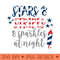 Stars and Stripes Sparkles Patriotic 4th of July Men - Clipart PNG - Perfect for Sublimation Art