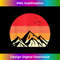 Retro mountain sunset vintage landscape - PNG Transparent Sublimation File