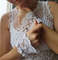 3Crochet cuffs bracelet Wedding lace blacelet Women's white ruffle cuffs.jpg