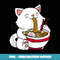 Kawaii Cat Eating Ramen Noodles Japanese Food Anime - Sublimation-Ready PNG File