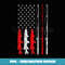 Fishing Rod American Flag Vintage Fishing gift for Fisherman - PNG Sublimation Digital Download