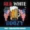 Red White And Boozy made for a Patriotic American Tank Top - Elegant Sublimation PNG Download