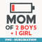 Mom of 2 Boys 1 Girl Son Mothers Day Birthday - Premium Sublimation Digital Download