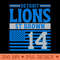Detroit Lions Brown 14 American Flag Football - Sublimation PNG Designs - High Quality 300 DPI