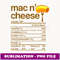 'Mac and Cheese Nutrition Funny Thanksgiving 'Mac N' Cheese - Trendy Sublimation Digital Download