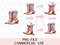 Coquette Cowgirl Pink Cowboy Boots Bows Soft Girl Aesthetic Preppy Girly Social Club Front Back Trendy Graphics PNG Sublimation File.jpg